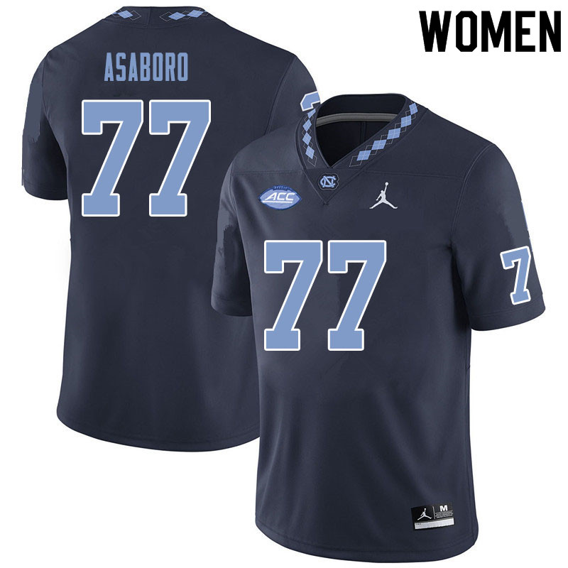 Women #77 Wisdom Asaboro North Carolina Tar Heels College Football Jerseys Sale-Black